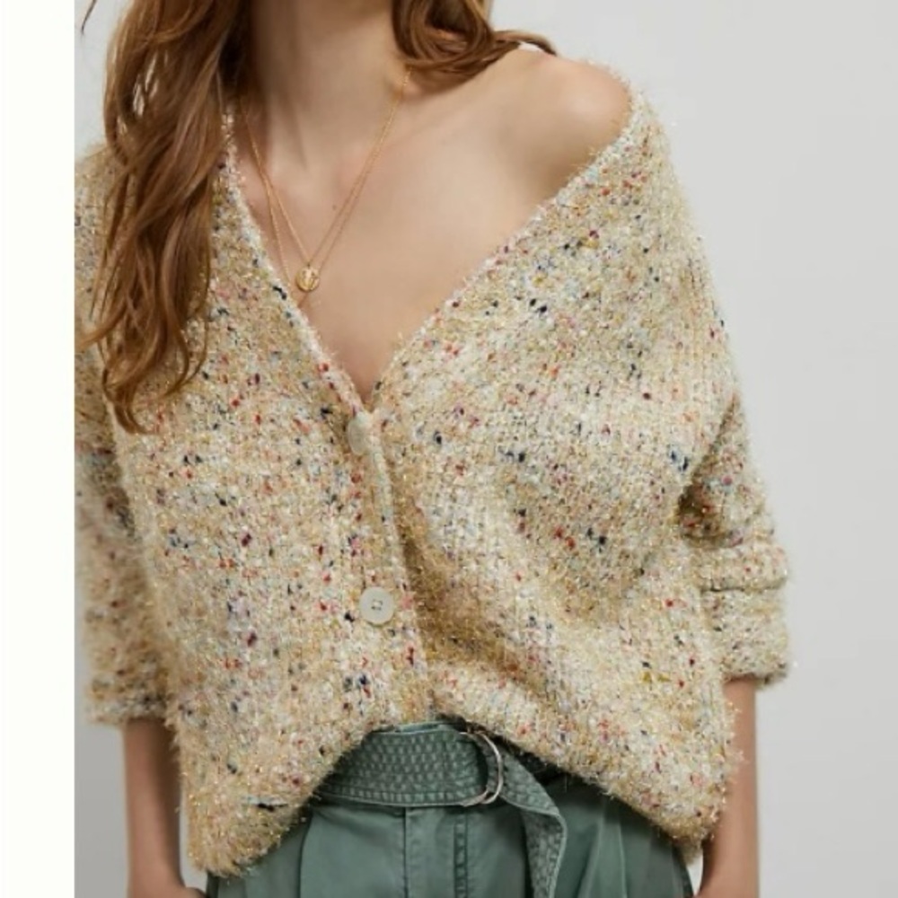 COPY - Anthropologie multicolor metallic sweater